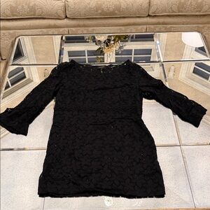 Laundry By Shelli Segal Black Floral Lace Blouse